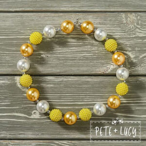 Chunky Necklace Mustard Yellow Rose
