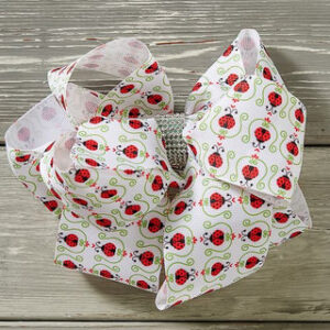 Lady Bug-Patterned Hair Bow